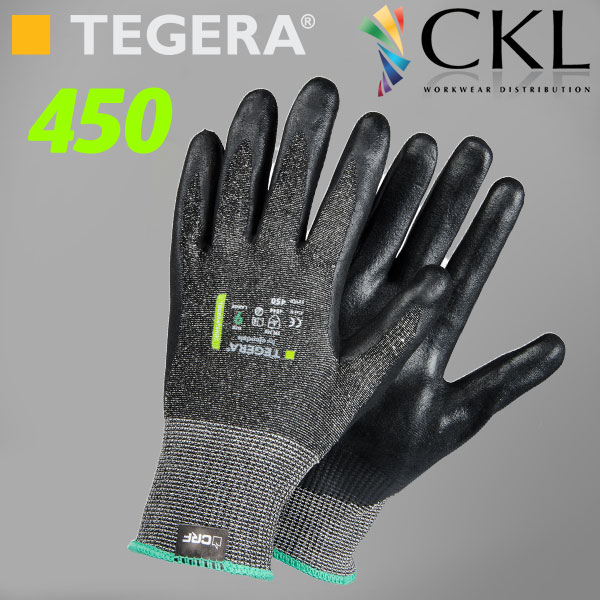 TEGERA®450 by Ejendals: High Dexterity Cut 5 CRF® Nitrile-Foam Palm-Dipped Glove