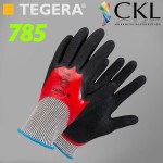 TEGERA®785 by Ejendals: Scandinavian Quality Durable & Ergonomic Cut-5 Double-Dipped Nitrile Glove