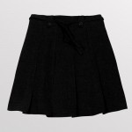 Girl's Knife Pleat Ribbon Skirt - Primary-black
