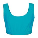 Girls’ & Ladies’ Hi-Stretch Shiny Crop Top-Light-Turquoise