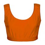 Dancewear Girls’ & Ladies’ Hi-Stretch Shiny Crop Top-yellow DTOG01S-DTOL01S-orange