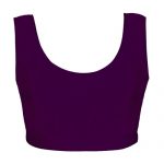 Girls’ & Ladies’ Hi-Stretch Shiny Crop Top-purple