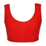 Girls’ & Ladies’ Hi-Stretch Shiny Crop Top-red
