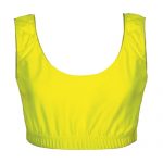 Girls’ & Ladies’ Hi-Stretch Shiny Crop Top-yellow