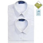 CKL Schoolwear TWINPACK Girls School Blouse Long Sleeve-CBLG11-white