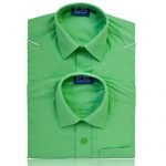 CSHB12-CKL Schoolwear TWINPACK Boys School Shirt S/S-green