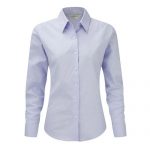 135g 70/30CP Ladies Easy-Care Oxford Blouse Long Sleeve - JSHL932-oxford-blue