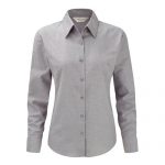 135g 70/30CP Ladies Easy-Care Oxford Blouse Long Sleeve - JSHL932-silver
