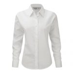135g 70/30CP Ladies Easy-Care Oxford Blouse Long Sleeve - JSHL932-white
