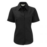 130g 70/30 CP Ladies Easy-Care Oxford Blouse Short Sleeve JSHL933-black