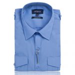 NSHA03T-Noma Men's Tailored Pilot Shirt L/S-blue