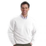 315g 70/30CP V-neck Set-In Sweatshirt-TSA02-WHITE