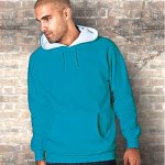 Mens 50/50 PC Contrast Hooded Raglan Sweats - TSA07-sapphire-blue