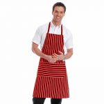 210gsm Value Striped Bib Aprons with pocket - WAPA07