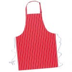 280g Striped Butchers Bib Apron (no pockets) - WAPA839-red