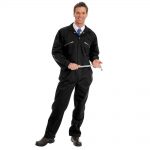 280gsm Heavyweight Zip Front Coverall with Knee-Pad Pockets - WBSA01-black