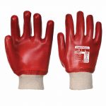 Superb Abrasion PVC Knitwrist Gloves - WGLA400-red