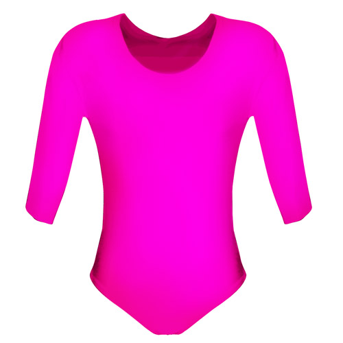 Girls' Hi-Stretch Shiny Long Sleeved Leotards-DLTG02S-pink