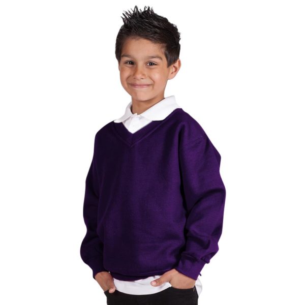 Kids Premium V-Neck Set-In Sweatshirt TSK02-purple