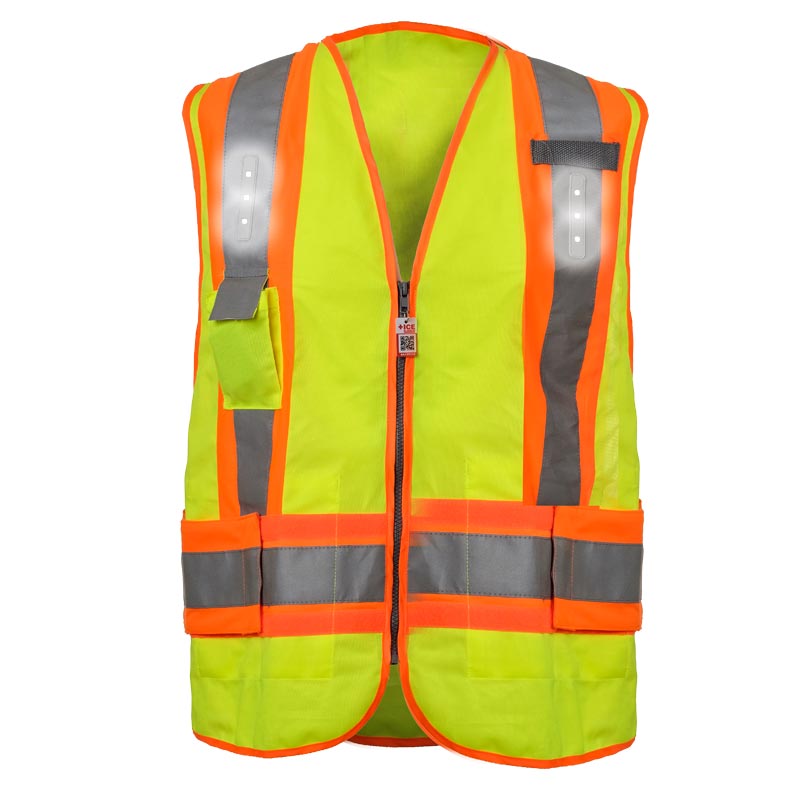 LED Lights - Hi-Vis Adjustable Safety Vest - CKL Clothing Distribution  (since 1972)