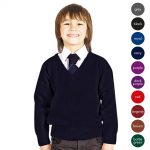 Kids Premium Wool-mix Knitted V-neck Jumper CJUK01