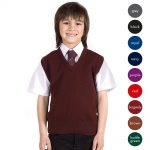 Kids Wool-mix Sleeveless V-Neck Slipover CJUK02