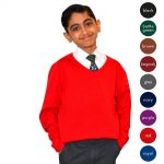 Kids Cotton Mix V-Neck Knitted Jumper CJUK05