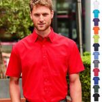 110g 65/35PC Mens Easy Care Poplin Shirt Short-Sleeve - JSHA935
