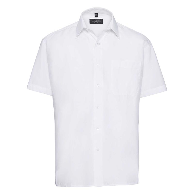110g 65/35PC Mens Easy Care Poplin Shirt Short-Sleeve - JSHA935-white