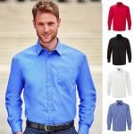 125g Mens Pure Cotton Easy Care Poplin Shirt Long Sleeve - JSHA936