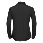 125g Ladies Pure Cotton Easy Care Poplin Shirt Long Sleeve - JSHL936-black-back
