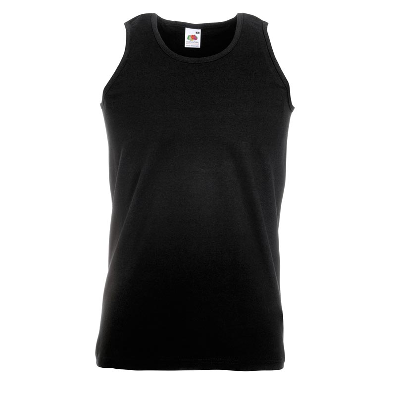 165gsm 100% Cotton, Belcoro® Yarn Athletic Vests - SAVA-black