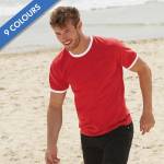165gsm 100% Cotton, Belcoro Yarn Ringer T Short Sleeve - STRA