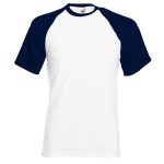 165gsm 100% Cotton Baseball T-Shirt Short Sleeve - STSBA-white-navy