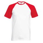 165gsm 100% Cotton Baseball T-Shirt Short Sleeve - STSBA-white-red