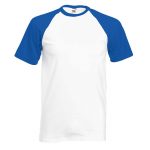 165gsm 100% Cotton Baseball T-Shirt Short Sleeve - STSBA-white-royal