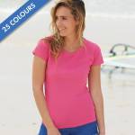 165gsm 100% Cotton, Belcoro® Yarn Lady-Fit Valueweight Crew Neck T Short Sleeve -STVL