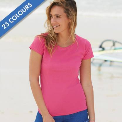 165gsm 100% Cotton, Belcoro® Yarn Lady-Fit Valueweight Crew Neck T Short Sleeve -STVL