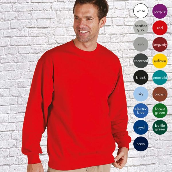 0% Supercarded Ringspun Cotton / 30% Polyester Mens Extra Premium Set-In Crew Sweat Long Sleeve TSA01