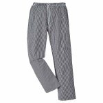 190g 100% Cotton 'Bromley' Regular Length Chefs Trousers - WCTRA079-black-white