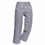 190g 100% Cotton 'Bromley' Regular Length Chefs Trousers - WCTRA079 - blue-white