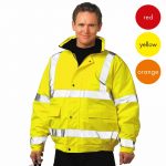 Hi Vis Bomber Jacket-WJAA463-yellow