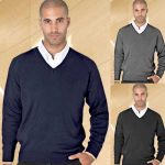 50/50 Cotton-mix V-Neck Fully Fashioned Pullover - WJUA05-main