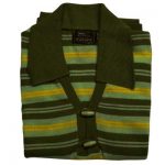 100% Acrylic Jumper Short Sleeve 2 Toggle Collar Strip Green-mint