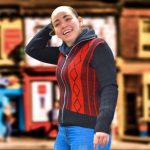 'Tops Of Scotland' Jumper with Front Zip Collar 2-tone - VJUA15