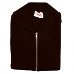 Jumper with Front Zip and Collar VJUA16-brown