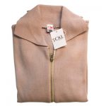 Jumper with Front Zip and Collar VJUA16-stone