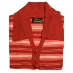 100% Acrylic Jumper Short Sleeve 2 Toggle Collar Strip VJUA89-raspberry-pink