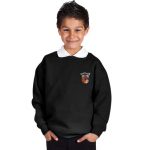 300g 70/30 CP Kids Premium Hi-Spec Set-In Bell Baxter Crew Sweatshirt - TSK01-sweat-black