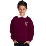 300g 70/30 CP Kids Premium Hi-Spec Set-In Bell Baxter Crew Sweatshirt - TSK01-sweat-burgundy